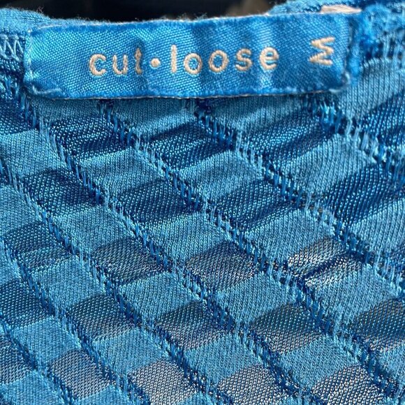 Cut Loose Textured Tank Dress Womens Medium Blue Stretch Comfort - Picture 9 of 14